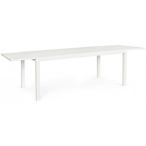 Table extensible Hilde 200/300x100 cm en aluminium blanc