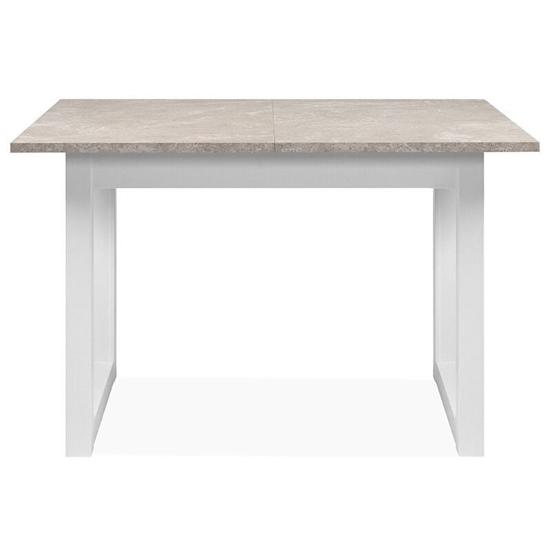Finori - calicosy - Table à manger extensible décor travertin et blanc L120-160 cm - houston