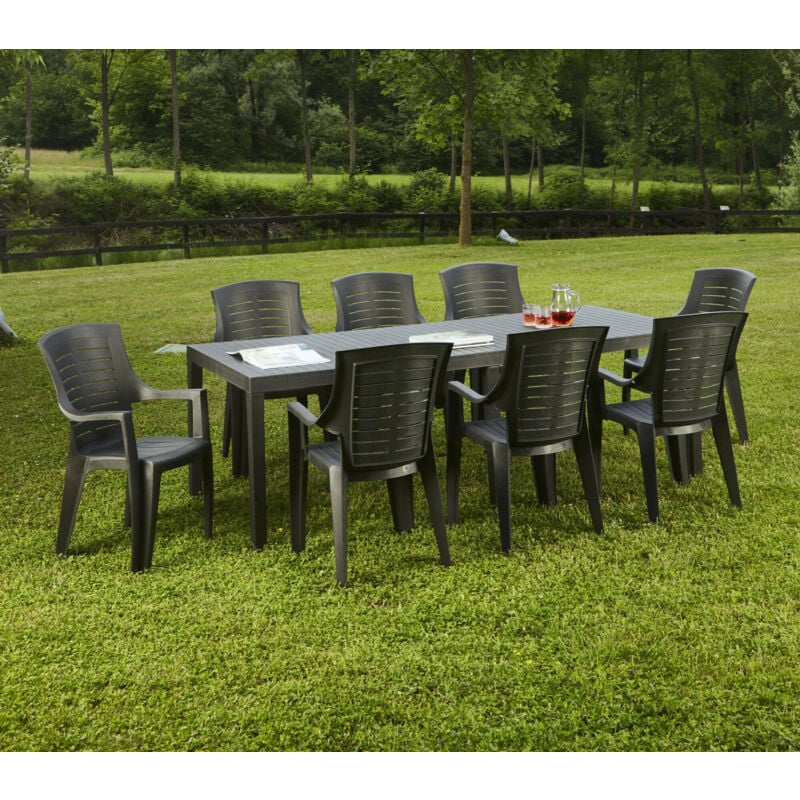 Ipae Progarden - Table d'extérieur Susa, Table à manger rectangulaire extensible, Table de jardin extensible, 100% Made in Italy, Cm 150x90h72,
