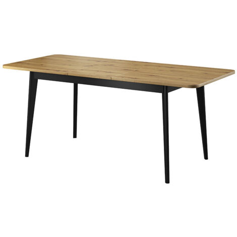 Table extensible NORDI 140/180 x 75 x 80 cm chêne et noir