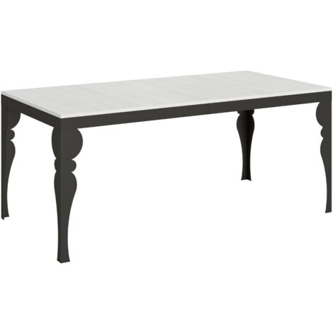 Table extensible pieds acier anthracite Torza evolution 180 à 284 cm 4 pieds-Blanc-4 pieds-180 à 284 cm
