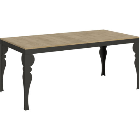 Table extensible pieds acier anthracite Torza evolution 4 pieds 180 à 284 cm-Naturel-4 pieds-180 à 284 cm