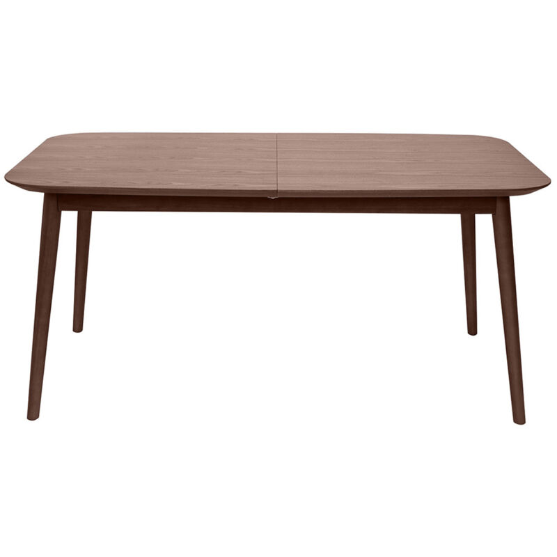 Miliboo - Table extensible rallonges intégrées rectangulaire en bois foncé noyer L160-210 cm ank