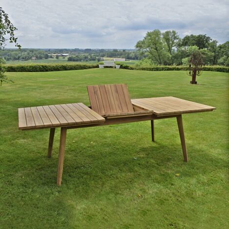 Table extensible rectangulaire teck Flora 180/240 x 100 cm