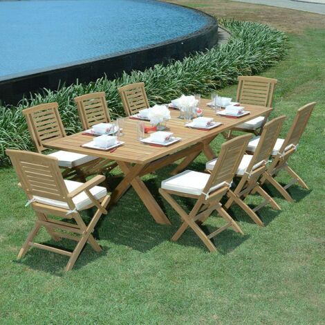 Table D'appoint De Jardin En Teck Massif - 43x36x40 Cm - Surface à Lattes, Finition Huilée - Pour Balcon, Terrasse, Patio