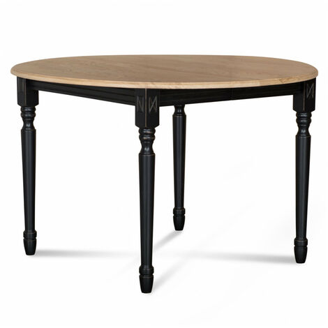 Table extensible ronde bois D115 avec 1 allonge et pieds tournés - VICTORIA