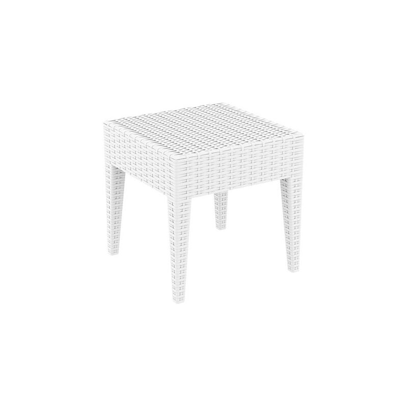 Table extérieure à Polyrattan confortablement empilable 45x45cm différentes couleurs colore : Blanc