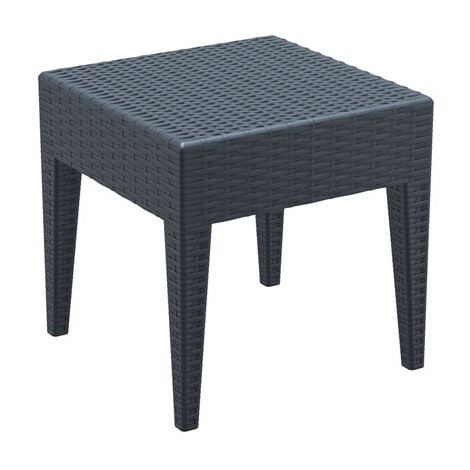 Table extérieure à Polyrattan confortablement empilable 45x45cm différentes couleurs colore : gris foncé