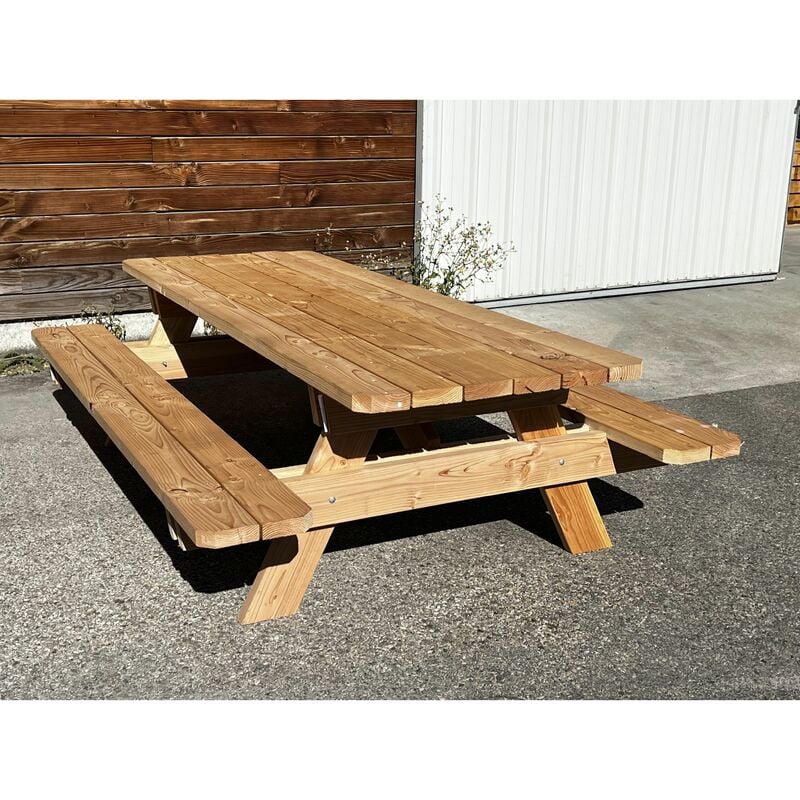 Jardinatoire - Table extérieur en bois Douglas naturel - Longueur 2.4m