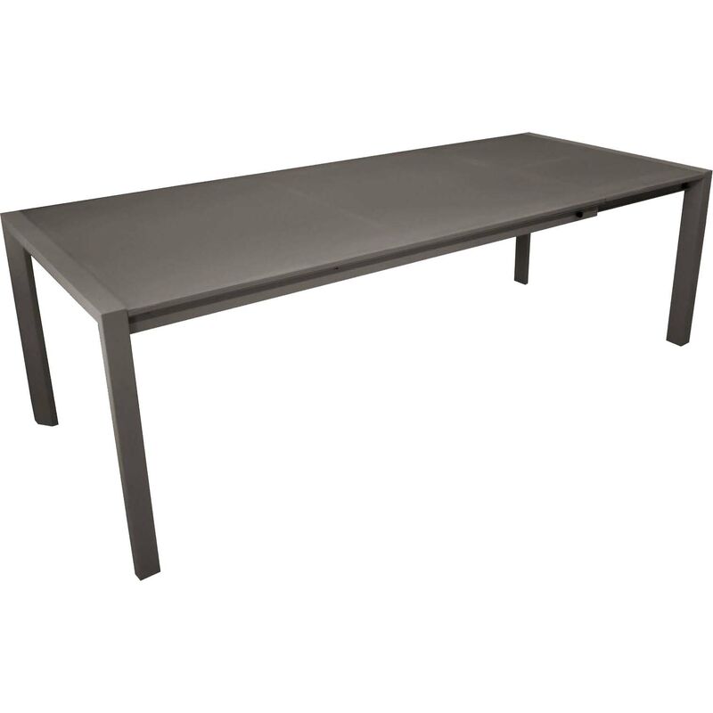 Proloisirs - Table extérieure extensible en aluminium plateau en verre trempé Milo