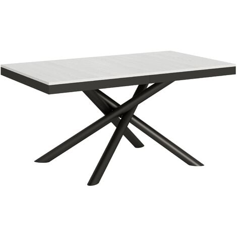 Table de bureau Evolution 120x60, Frêne Blanc avec 2 pieds et