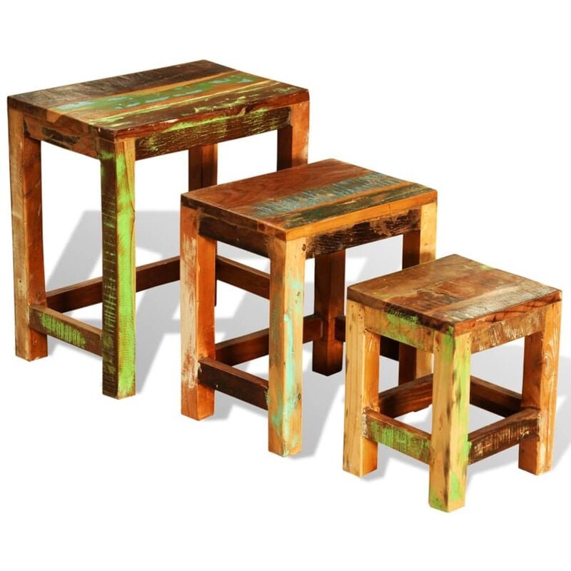 Vidaxl - Table gigogne 3 pcs vintage Bois de récupération