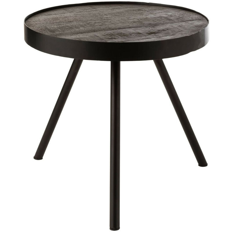 Hellin - Table basse ronde en bois de manguier et métal L45 - malko