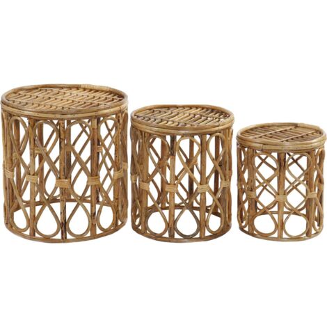 Table gigogne élégance osier pour intérieur cosy - Teinte osier naturel
