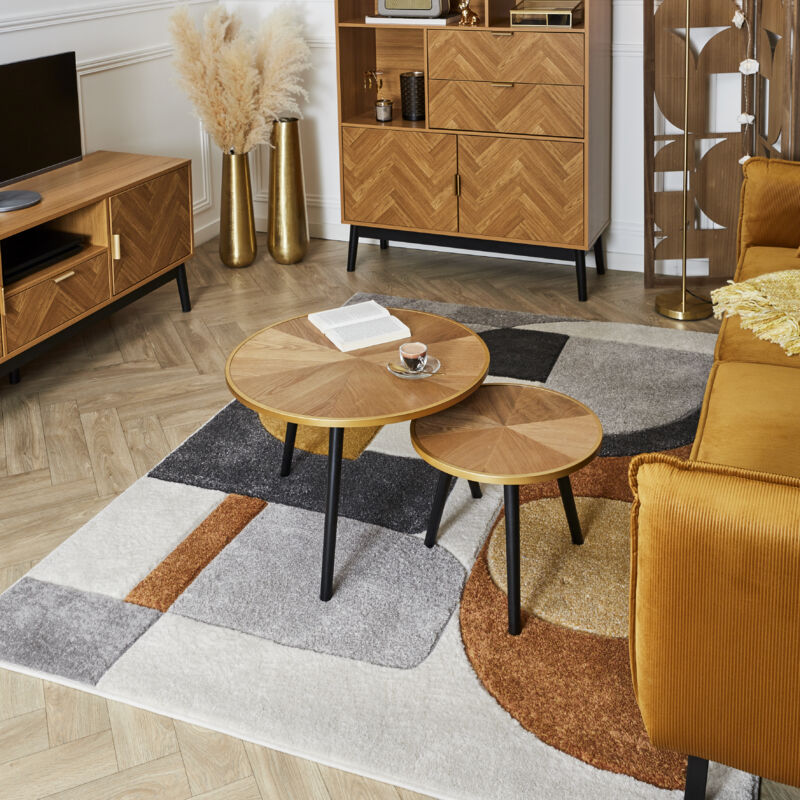 The Home Deco Factory - Tables gigognes en pin Felix (Lot de 2)