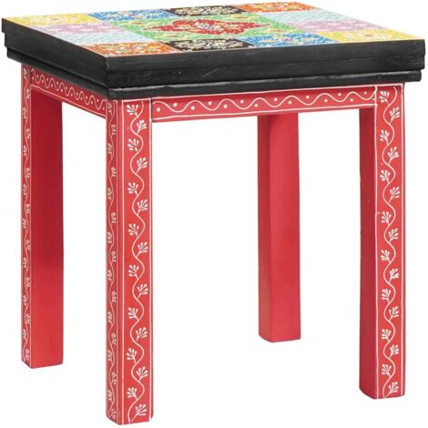 Table Gigogne Marron 38 x 38 x 41,5 cm Bois de manguier massif CFW360451