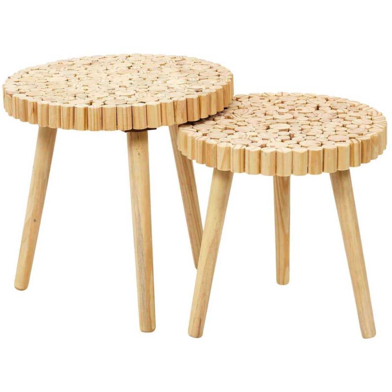 Mobilibrico - Table gigogne rondin en bois 40 cm