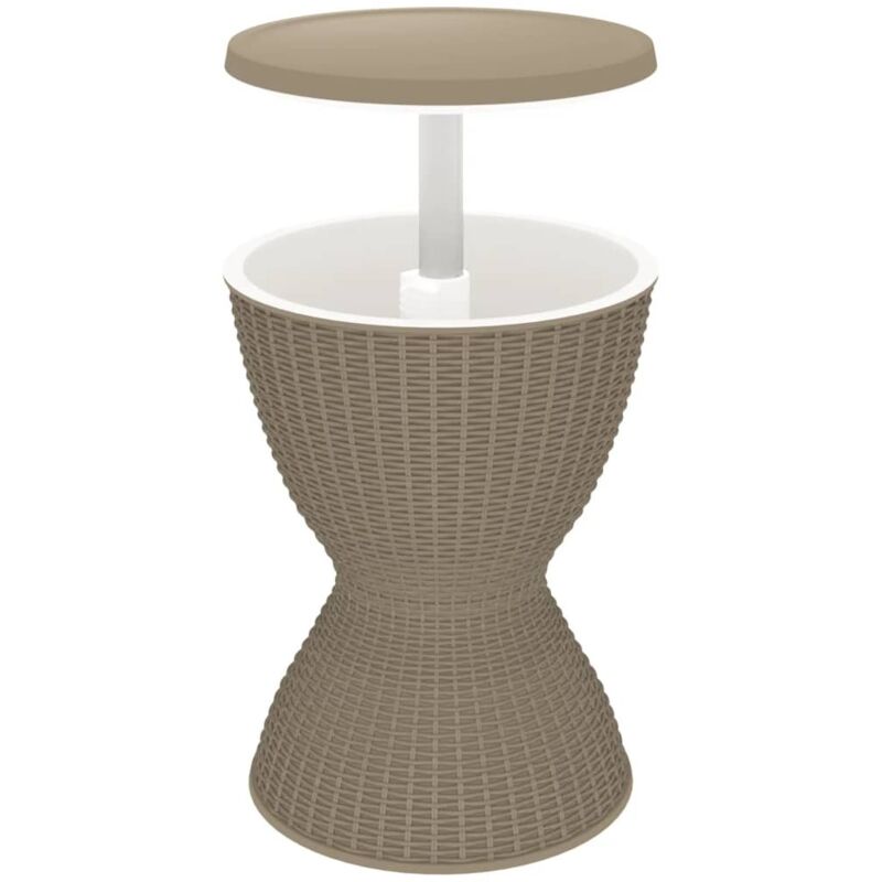 Table à glacière 3 en 1 marron clair polypropylène