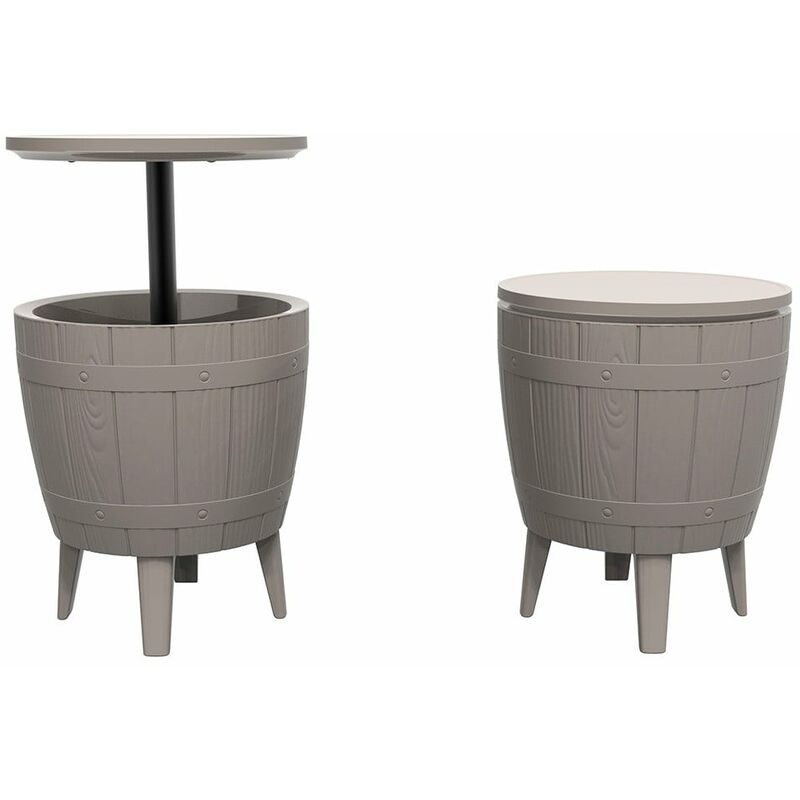 Table glacière cool bar imitation tonneau