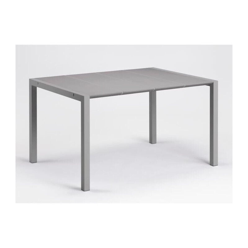 Grosfillex - Table Eden 133 - Gris platinium - 133x87 - Aluminium et résine - 6P