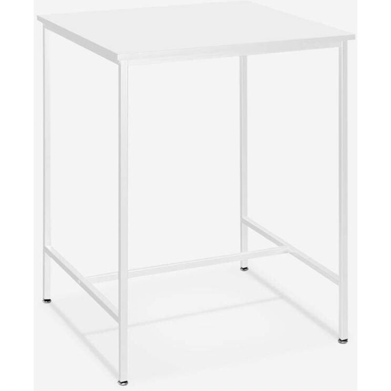Table haute 70x70cm bar cuisine bistrot en metal blanc et noir Zakis - Blanc Table haute 70x70cm bar cuisine bistrot en metal blanc et noir Zakis - Blanc