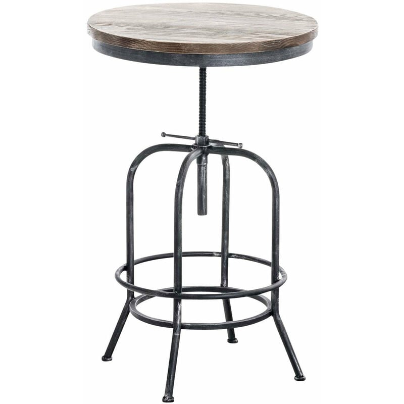 table haute bistrot style industriel hauteur réglable argenté vieilli