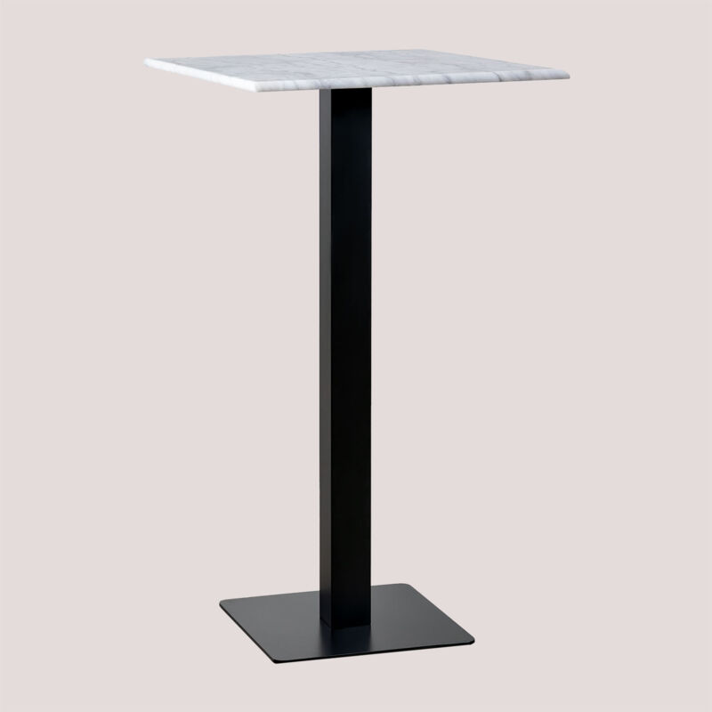 Sklum - Table Haute de Bar Carrée en Marbre Livanto