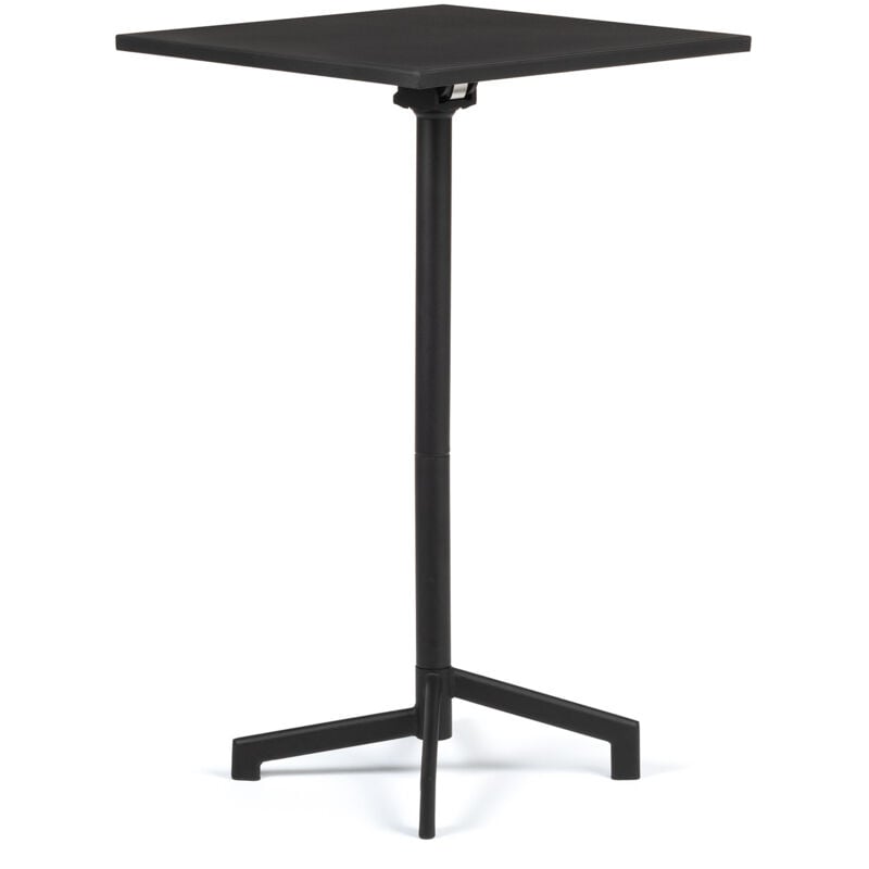 Sklum - Table de bar carrée 60x60 cm pliable et convertible en 2 hauteurs en acier Dely Noir