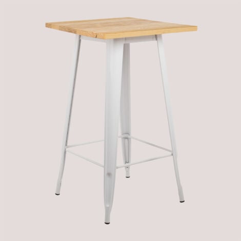 Table Haute Carrée en Bois et Acier (60x60 cm) LIX SKLUM Blanc