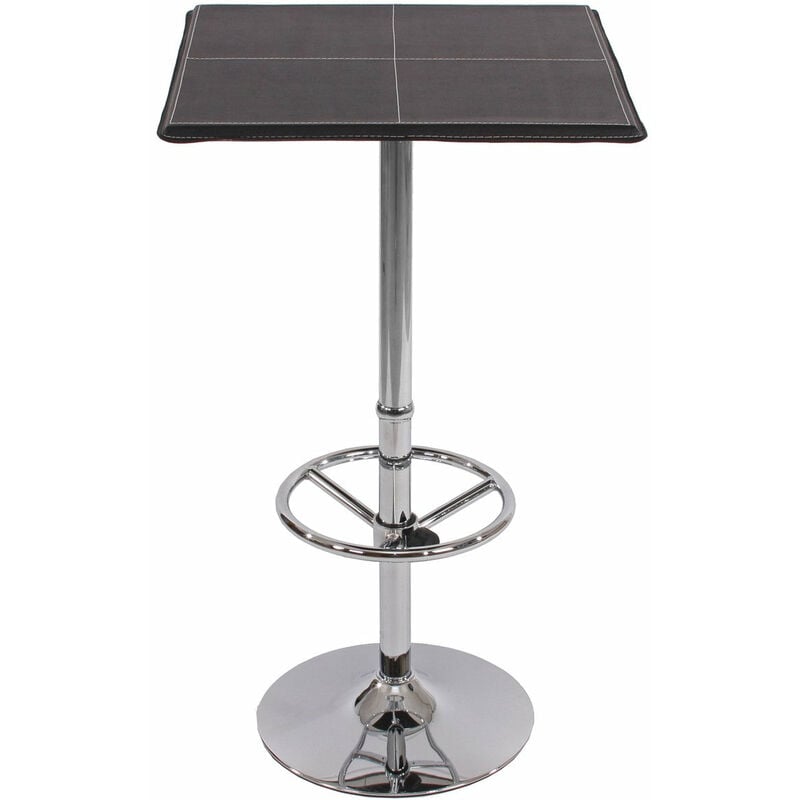 Table haute de bar bistrot avec repose-pied 110 cm noir TAB04002