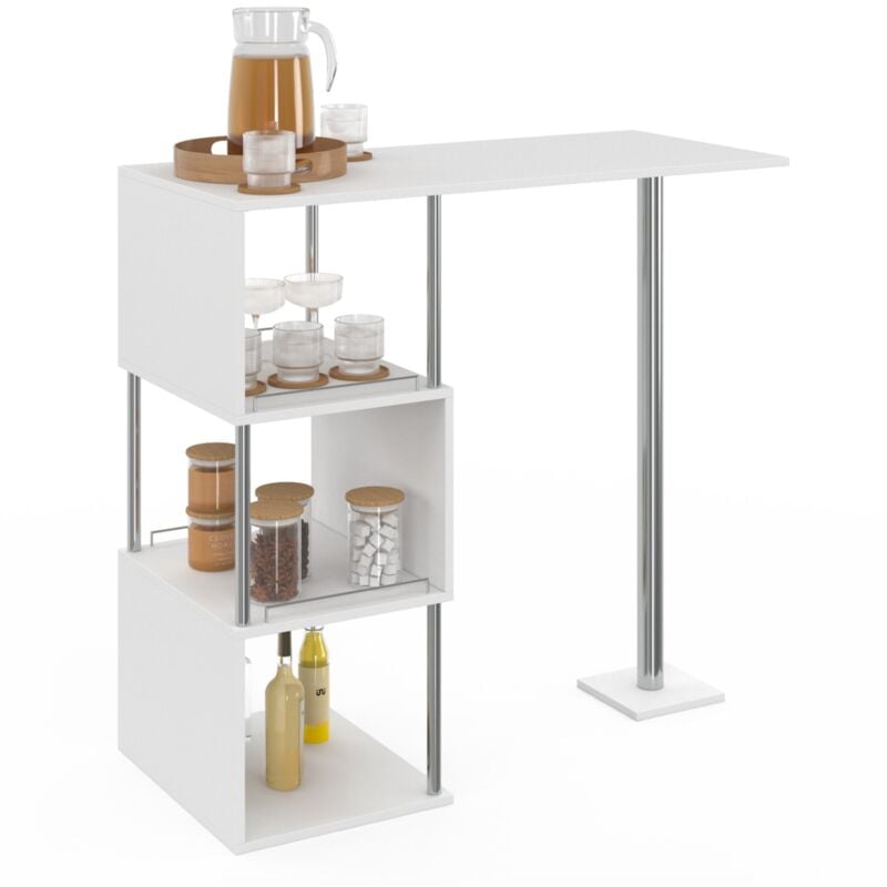 Table haute de bar bistrot karl 2 personnes blanc