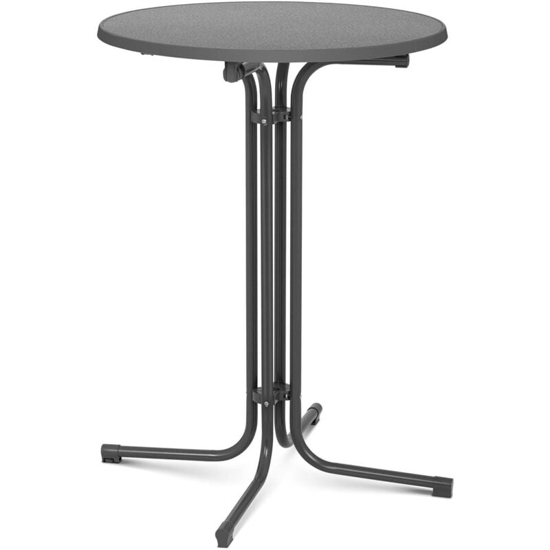 Royal Catering - Table Haute De Bar Bistrot Mange Debout Restaurant Mobile Plateau ø 80cm Gris