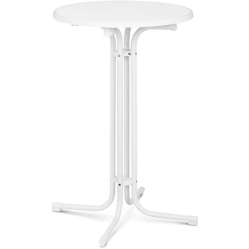 Royal Catering - Table Haute De Bar Bistrot Mange Debout Restaurant Mobile Plateau ø 70cm Blanc