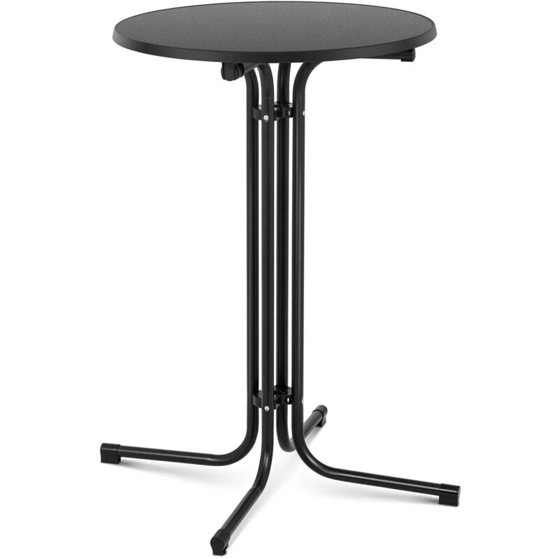 Table Haute De Bar Bistrot Mange Debout Restaurant Mobile Plateau Ø 70cm Noir