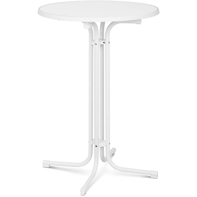 Royal Catering - Table Haute De Bar Bistrot Mange Debout Restaurant Mobile Plateau ø 80cm Blanc