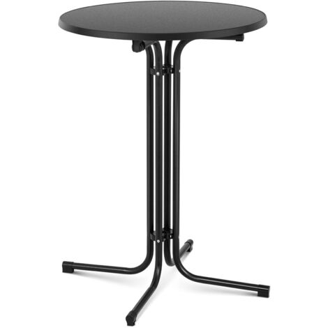 Table Haute De Bar Bistrot Mange Debout Restaurant Mobile Plateau Ø 80cm Noir - Noir