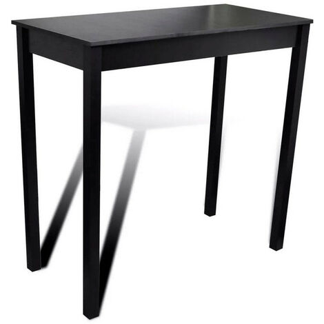 Table haute de bar bois et pin massif noir Ylago 115cm