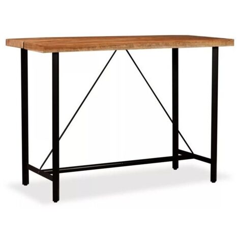 Table haute de bar bois massif et pieds métal noir Areen 150cm