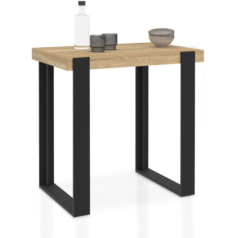 Table haute de bar phoenix bois et noir 113 cm
