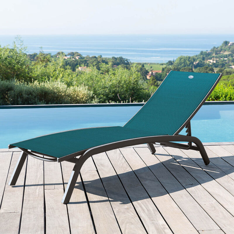 Transat Bonao bleu canard & graphite 2 roues en aluminium traité époxy - Hespéride