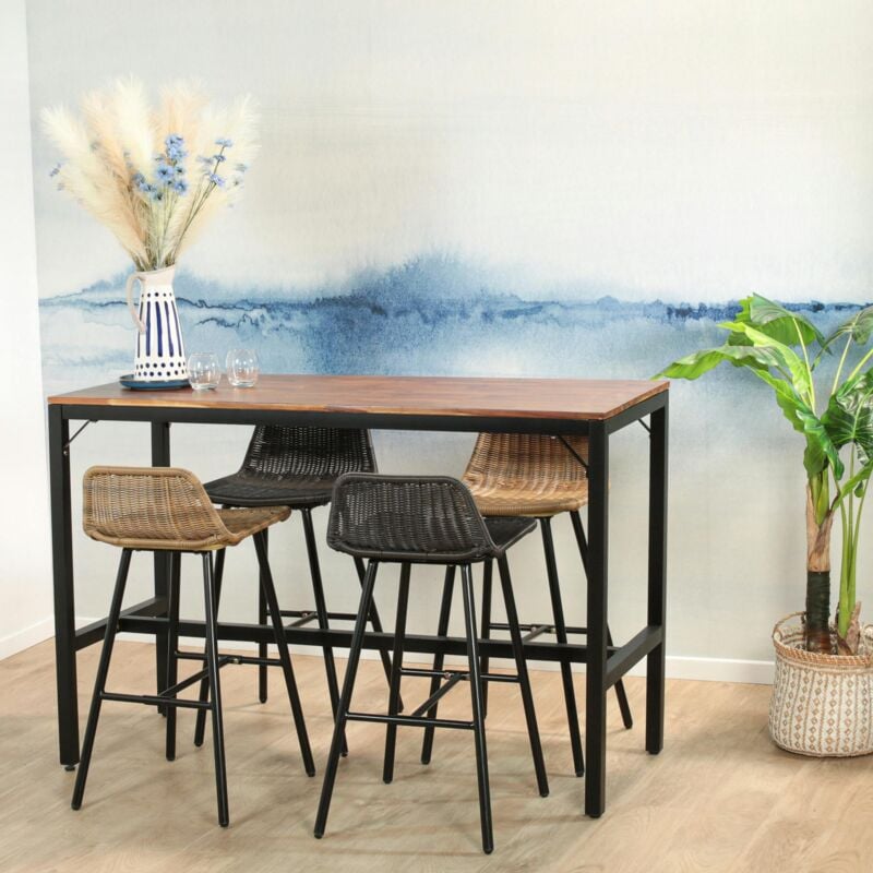 Table haute de jardin en bois d'acacia 150 cm samana