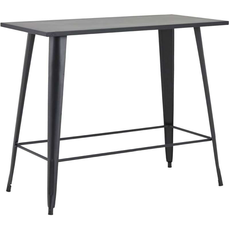Table haute de jardin en acier noir mat
