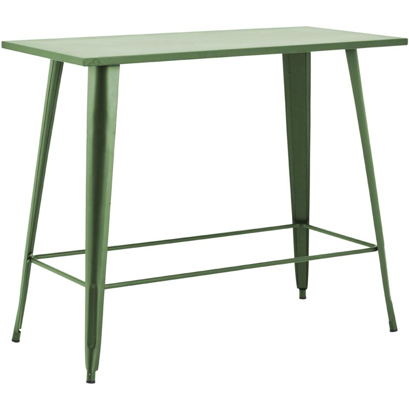 Table haute de jardin en acier vert cactus