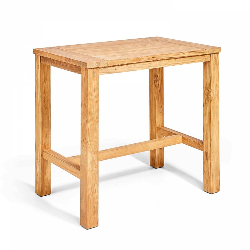 Table haute de jardin en teck recyclé 120 cm