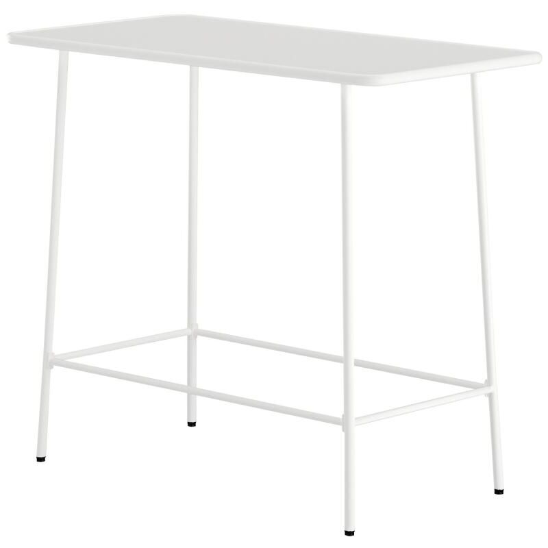 Table haute de jardin L.120 cm en métal - Blanc - MIRMANDE de MYLIA