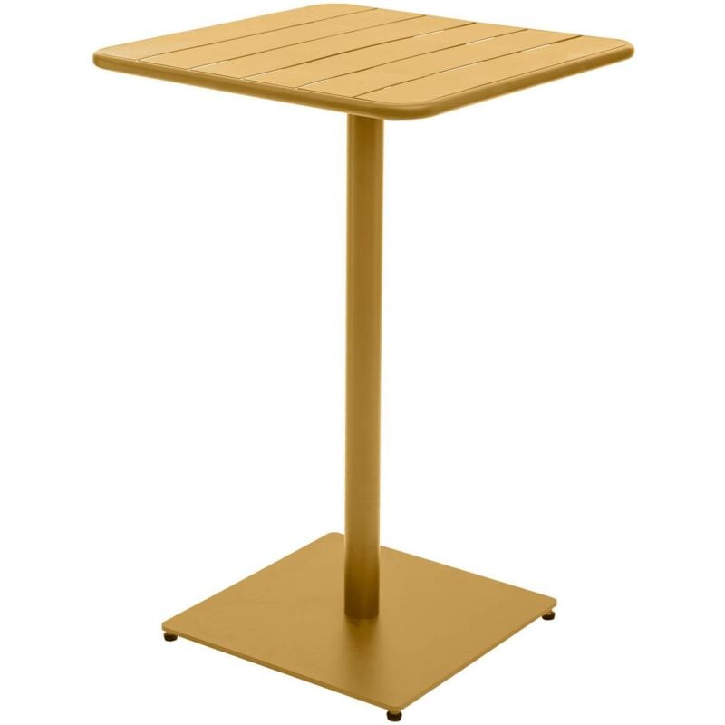 Hesperide - Table haute de jardin Phuket ocre 2 places en acier traité époxy - Hespéride