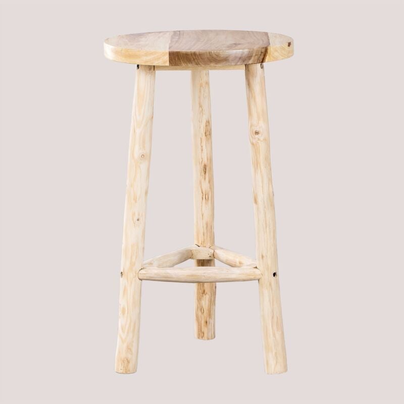 Table de jardin haute ronde Ø60 cm en bois Narel Sklum Marron Bois Naturel