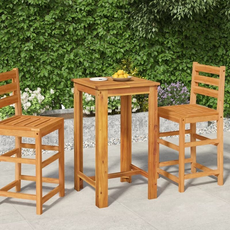 Table haute de jardin Table de bar - Mange-Debout 60x60x105 cm Bois d'acacia solide BV102921