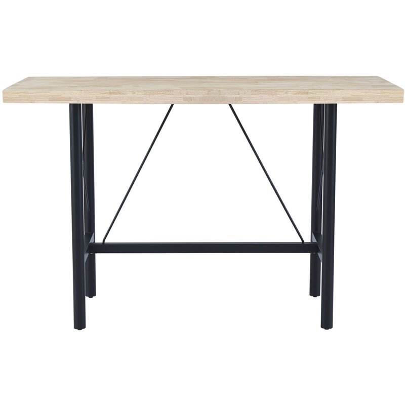 Table haute en bois coloris chêne nordique et pieds en métal coloris noir - Longueur 160 x profondeur 70 x hauteur 100 cm Table haute en bois coloris chêne nordique et pieds en métal coloris noir - Longueur 160 x profondeur 70 x hauteur 100 cm