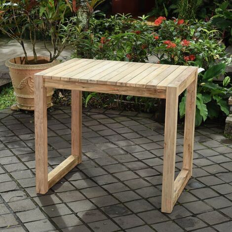 Table haute en teck recyclé 120 cm Toscagne